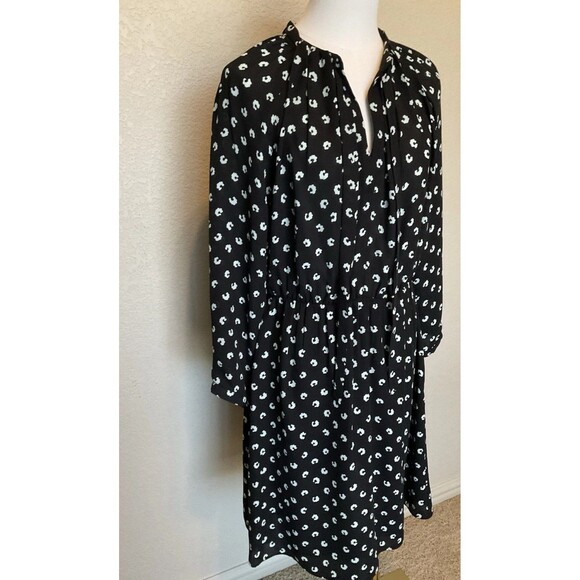 LOFT, Women’s, Dress, Long Sleeve, Elastic Waist, Black & Mint Green, Size: 6 - Picture 2 of 16